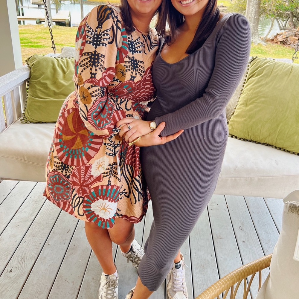 Gray ribbed sweater dress sz small